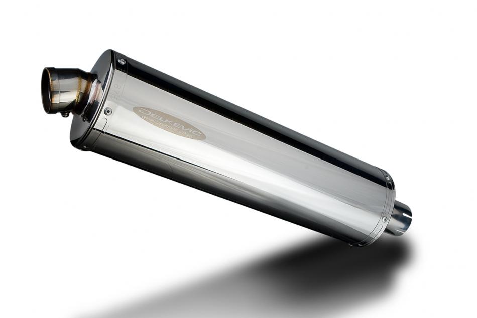 Delkevic Moto Silencieux 450mm Ovale Inox Avec Des Sangle