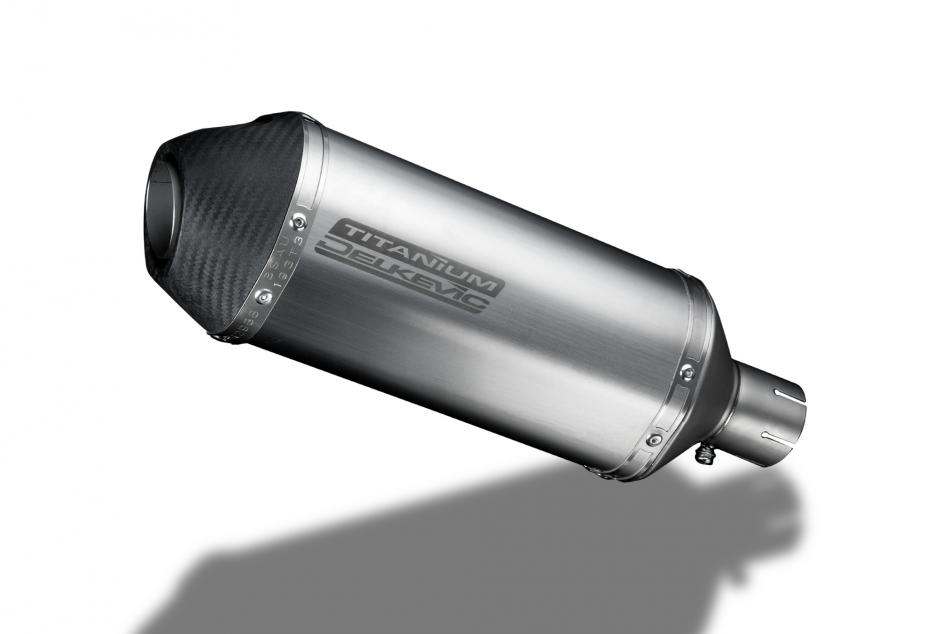 Delkevic Moto Silencieux 260mm X-Ovale Titane Avec Des Sangle