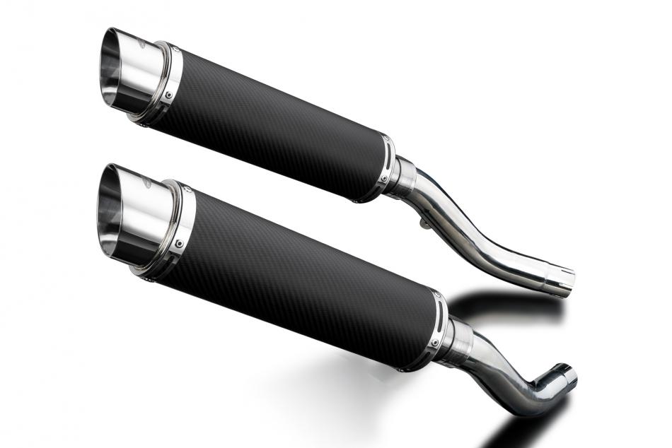 Kawasaki Z1000 2003-2006 Echappement KIT-Silencieux 350mm Rond Carbone