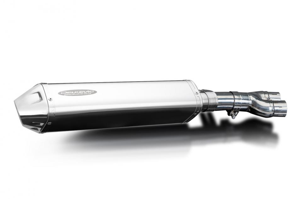 Honda NTV600 NTV650 Revere 88-89 Echappement KIT-Silencieux 420mm Tri-Ovale Inox