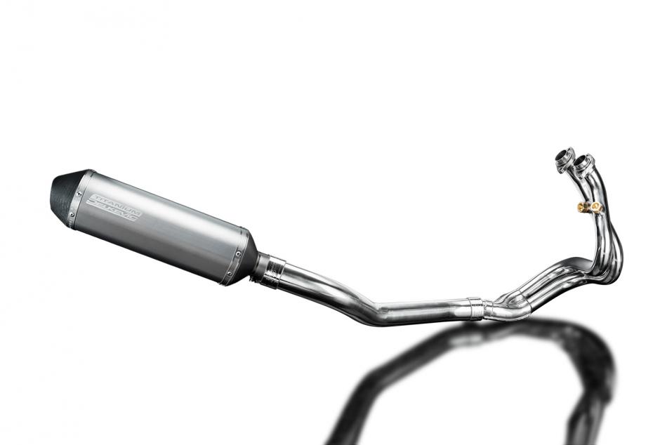 CFMOTO 650NK 2016-2023 Echappement Complet 2-1 Silencieux 343mm X-Ovale Titane