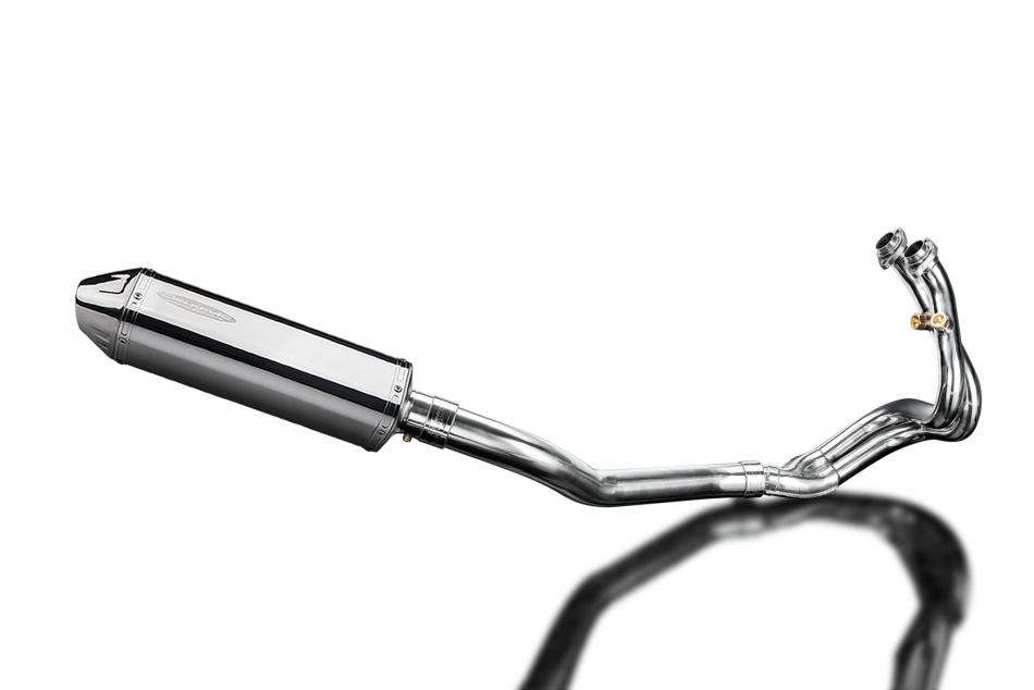 CFMOTO 650NK 2016-2023 Echappement Complet 2-1 Silencieux 320mm Tri-Ovale Inox