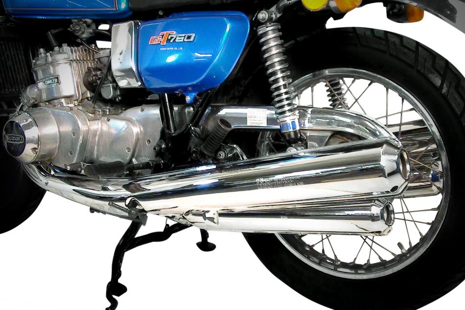 Suzuki GT750 Kettle M/A/B 1975-1977 Systeme de Chambres Dechappement Chromees