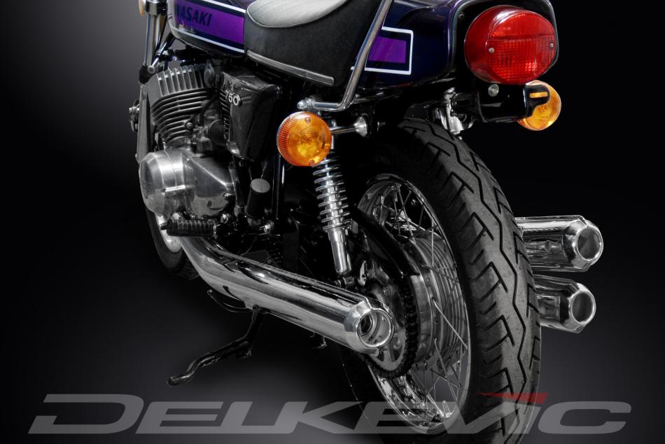 Kawasaki H2B H2C 1974-1975 Systeme de Chambres Dechappement Chromees