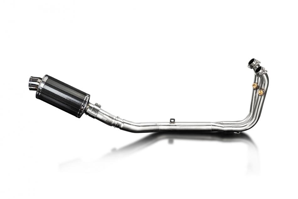 CFMOTO 450SR 2023-2025 Echappement Complet 2-1 Silencieux 225mm Ovale Carbone