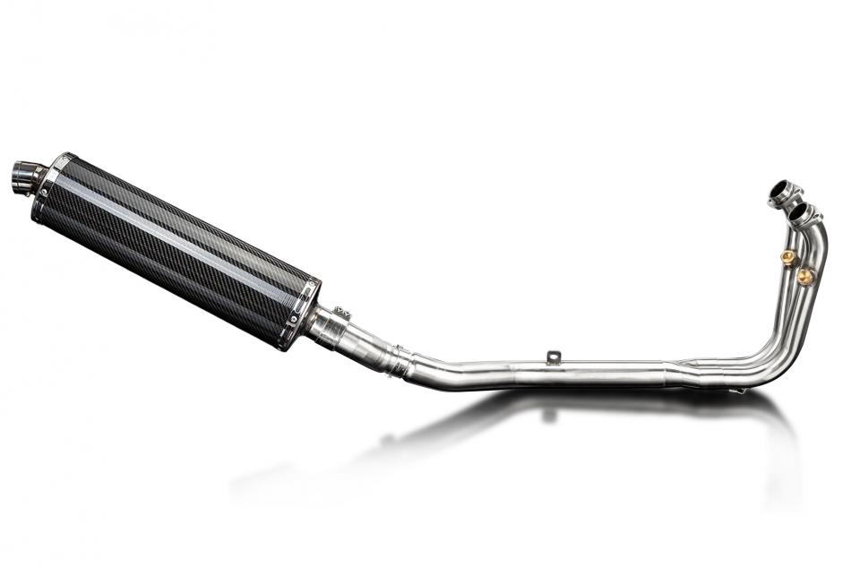 CFMOTO 450SR 2023-2025 Echappement Complet 2-1 Silencieux 450mm Ovale Carbone