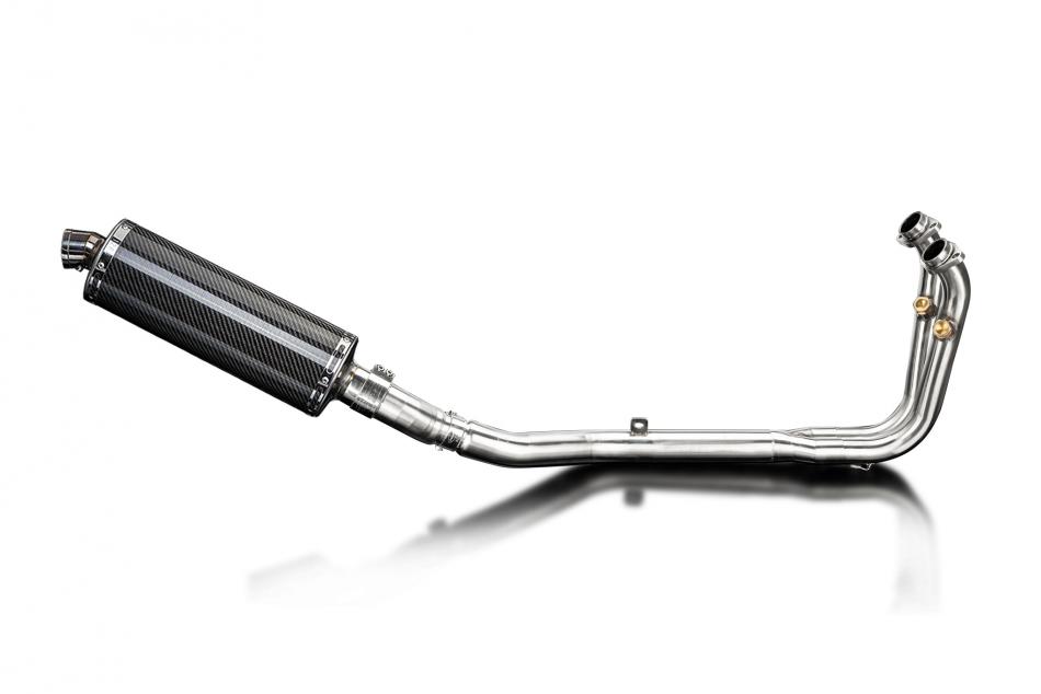 CFMOTO 450SR 2023-2025 Echappement Complet 2-1 Silencieux 350mm Ovale Carbone