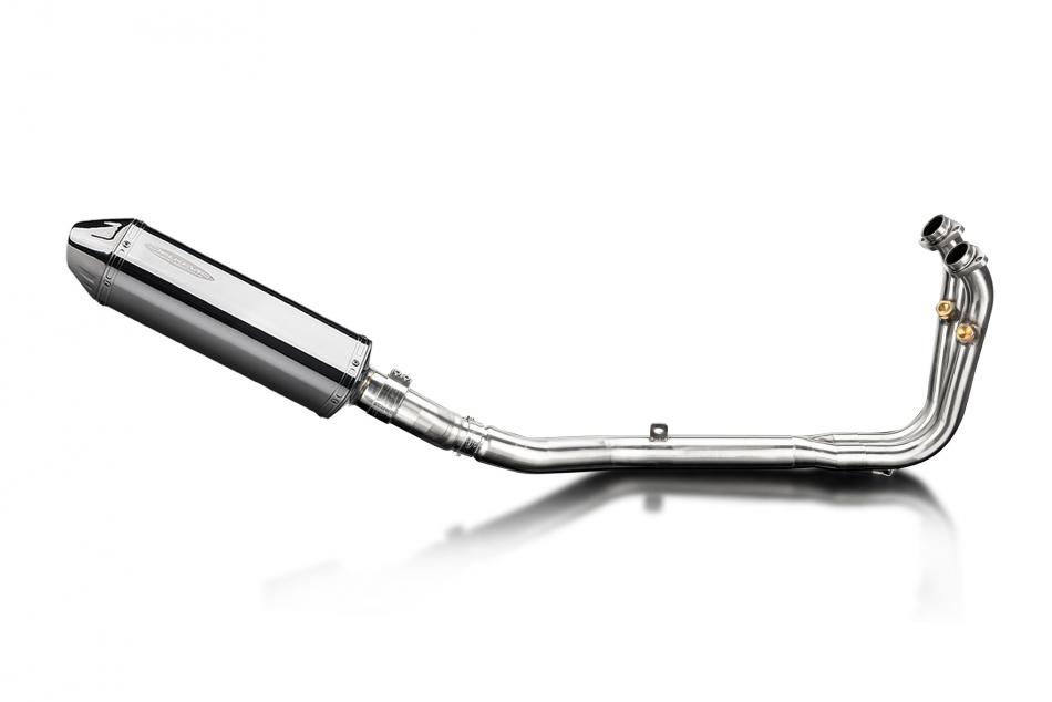 CFMOTO 450SR 2023-2025 Echappement Complet 2-1 Silencieux 320mm Tri-Ovale Inox