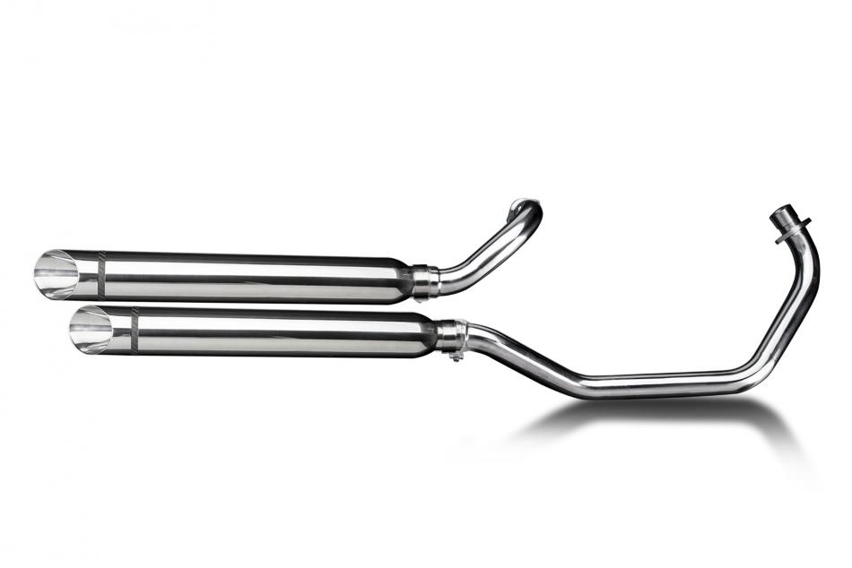 YAMAHA XV535 1987-2003 Echappement Complet 2-2 Inox Silencieux 550mm Coupe Oblique Inox