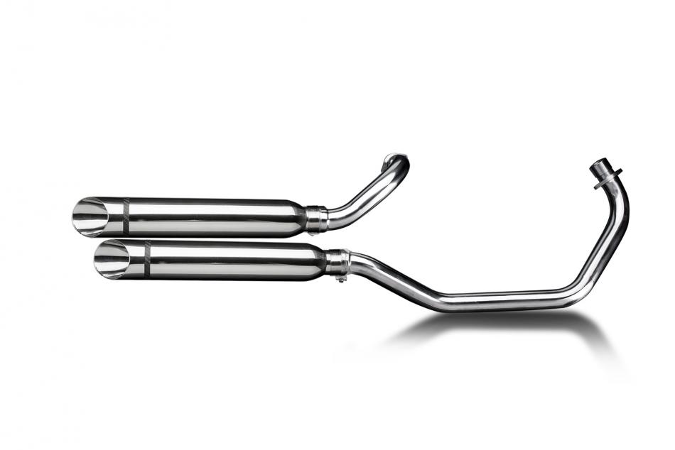 YAMAHA XV535 1987-2003 Echappement Complet 2-2 Inox Silencieux 410mm Coupe Oblique Inox