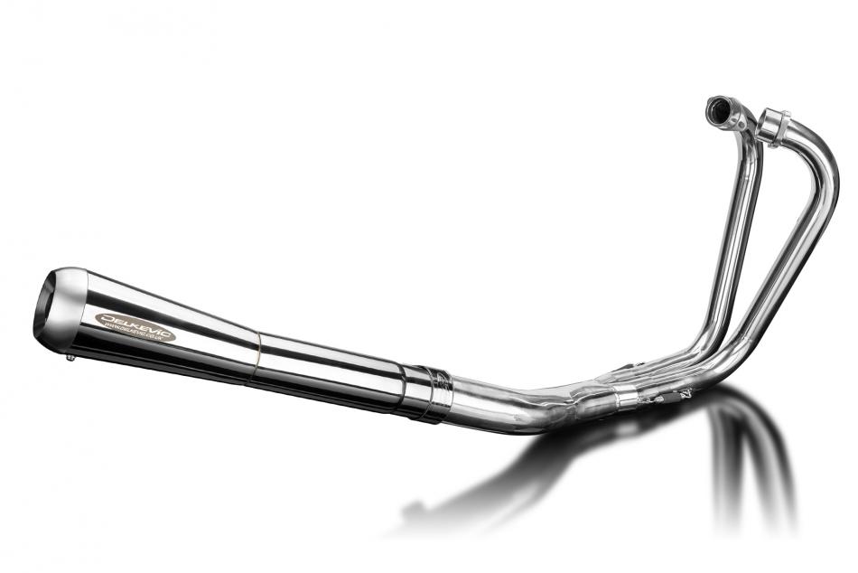 Kawasaki Z750B Twin 1976-79 Echappement 2-1 Silencieux A Cone Inverse Inox Poli