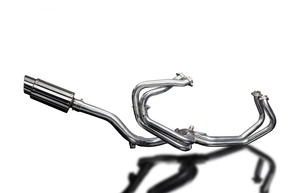 HONDA VFR800Fi 98-01 Echappement HAUT Complet 4-1 Dï¿½CAT Pot 200 Rond Inox PISTE