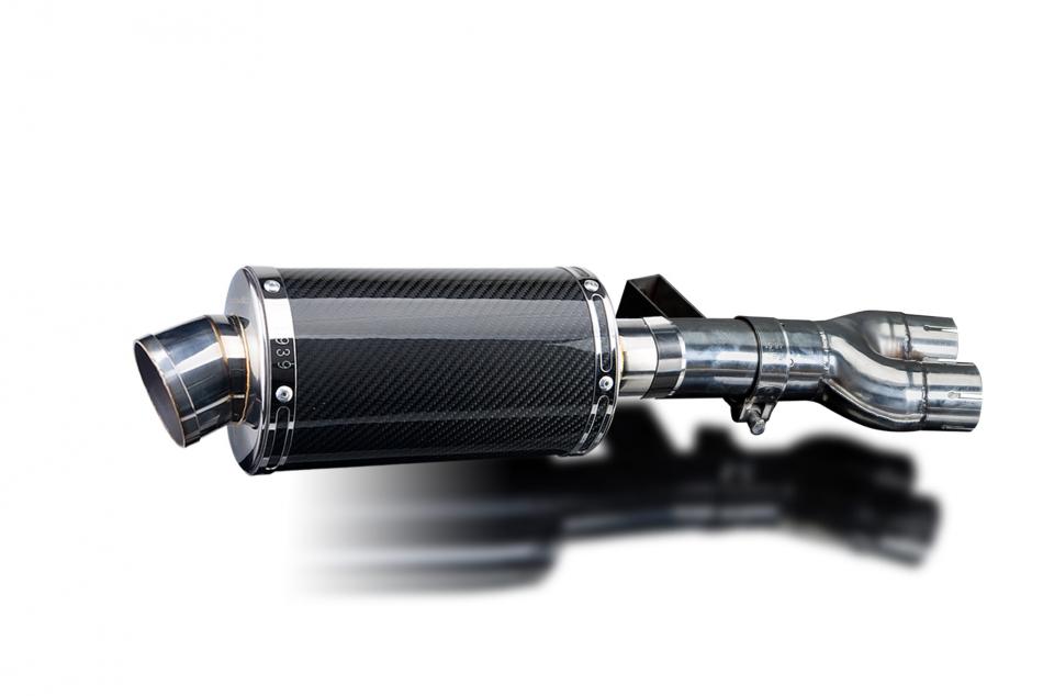 HONDA NT400 BROS NT650 HAWK 1988-1992 Echappement Pot 225mm Ovale Carbone PISTE