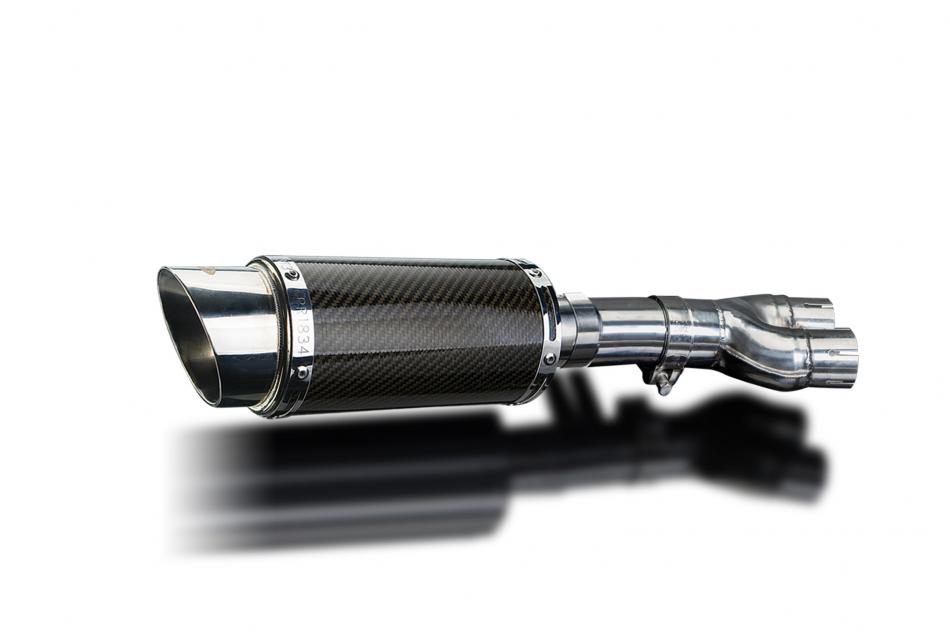 HONDA NTV600 NTV650 REVERE 88-99 Echappement Silencieux 200mm Rond Carbone PISTE