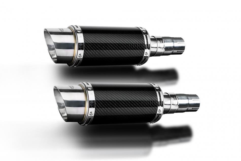 KAWASAKI EN500C 1996-2009 Echappement Silencieux 200mm Rond Carbone PISTE