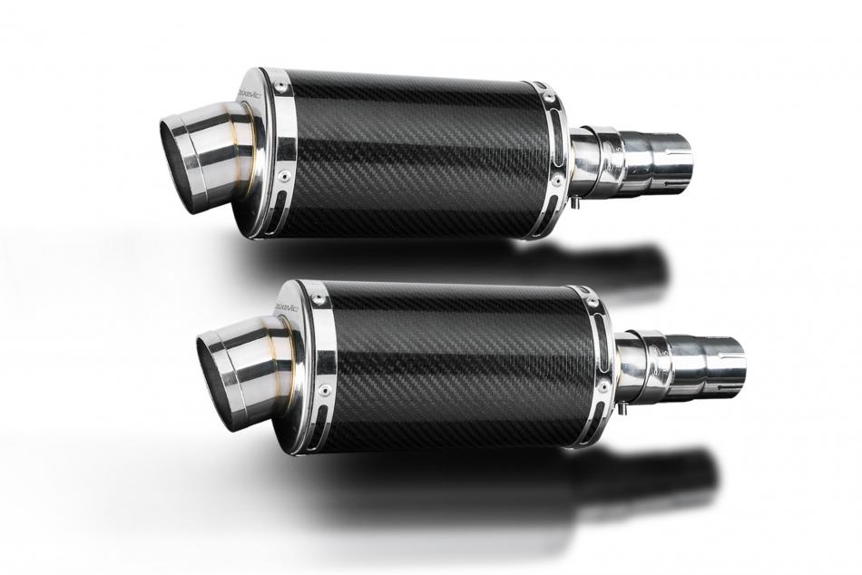 KAWASAKI EN500C 1996-2009 Echappement Silencieux 225mm Ovale Carbone PISTE